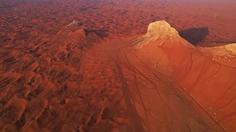 Drone over desert sand dunes on a sunny summer day Stock Footage 278970952