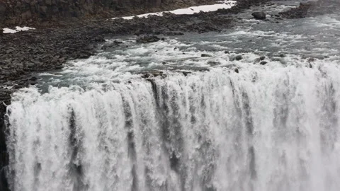 Drone Over Dettifoss Waterfall Stock-Footage 213888310