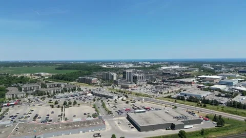 Drone over downtown Stock Footage 229562694