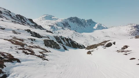 Drone over dramatic arctic mountain landscape Stock Footage 223853290