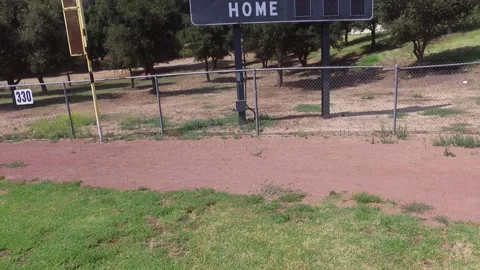 Drone over empty baseball field Video stock 136561520