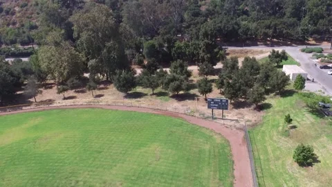 Drone over empty baseball field Video stock 136561539