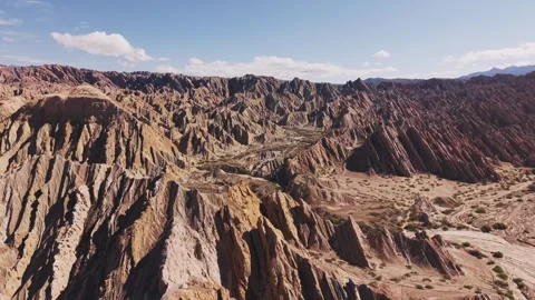 Drone Over Eroded Badlands Formations Ruta 40 Argentina Stock Footage 332229658