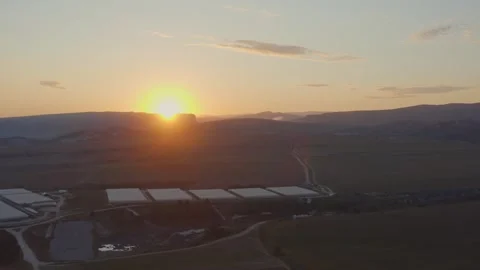 Drone over a field sunset 스톡 동영상 267493952