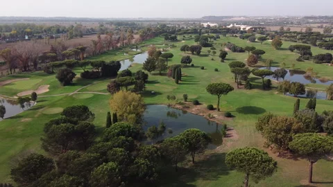 Drone over a golf course Video stock 259182442