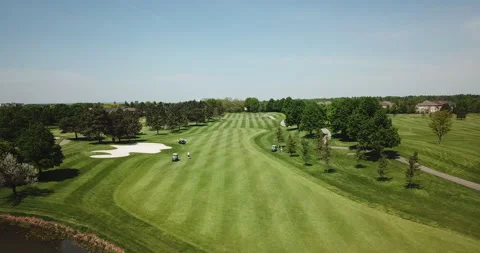 Drone Over Golf Swing Stock Footage 141981256