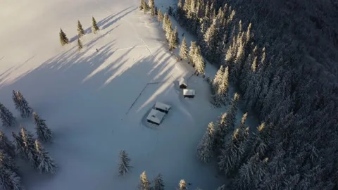 Drone over Gorgani in winter Stock Footage 170573869