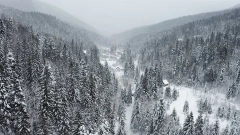 Drone over Gorgani in winter Stock Footage 170784386