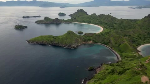 Drone over green Komodo Stock Footage 332822141