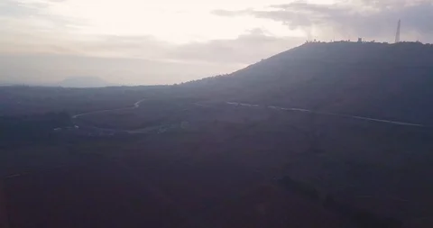 Drone over a hillside in Damascus. Video stock 125114498