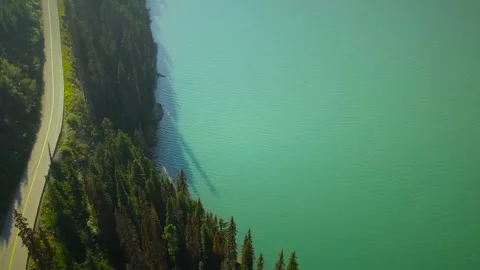 Drone over lake in Canada Stock Footage 140230995