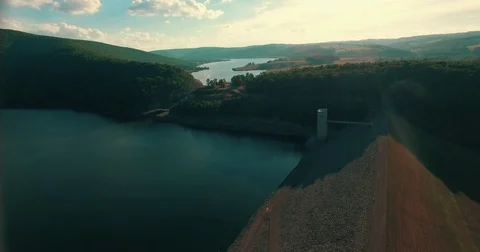 Drone over lake Stock Footage 71071936