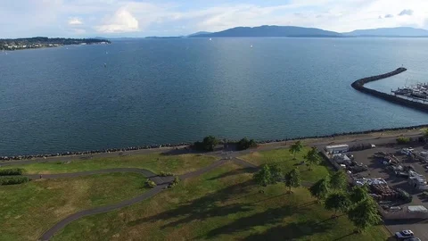 Drone over lake Stock Footage 88288332