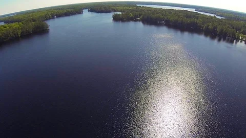 Drone Over Lake Stock Footage 115261484
