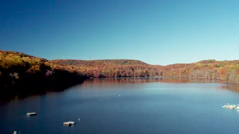 Drone Over Lake, Trees 4K Stock Footage 245310731
