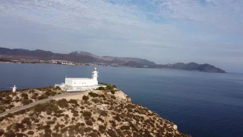 Drone over lighthouse in Spain Stock-Footage 171342851