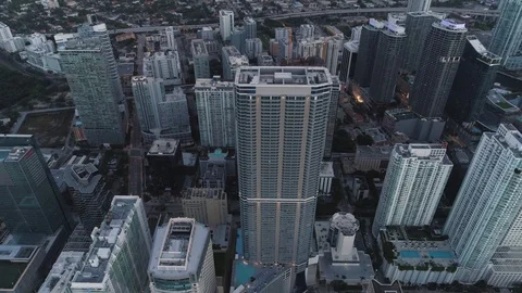 Drone over Miami skyline. Stock Footage 115315719