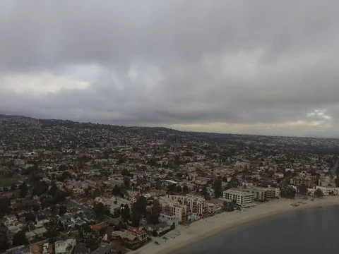 Drone over Mission Bay Stock Footage 72574201