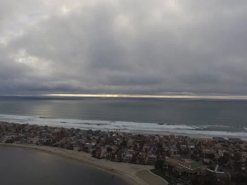 Drone over Mission Bay Stock Footage 72574217