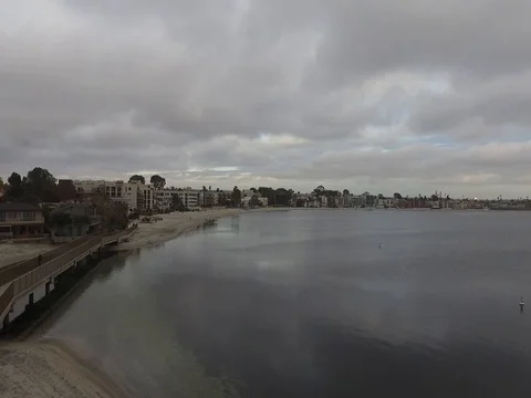 Drone over Mission Bay Stock Footage 72574220