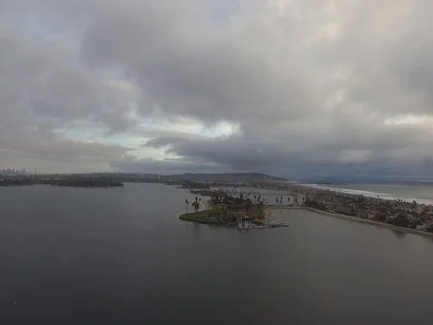 Drone over Mission Bay Stock Footage 72574247