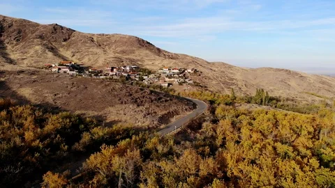 Drone over a mountain road Stock Footage 121677720
