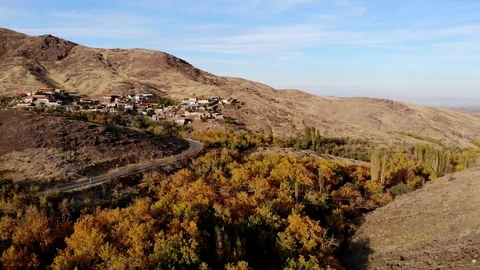 Drone over a mountain road Stock Footage 121678271