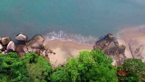 Drone over a natural Beach Stock Footage 77513533