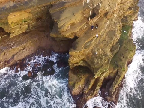 Drone over Ocean Beach Stock Footage 72574177