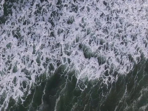 Drone over Ocean Beach Stock Footage 72574189