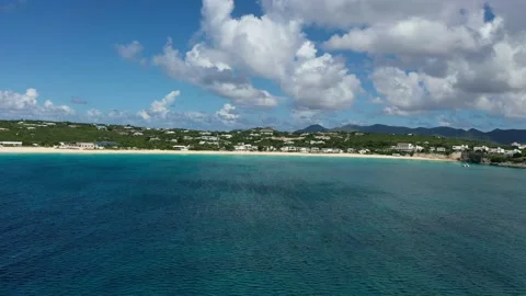 Drone over ocean in the Caribbean Stock Footage 230555949