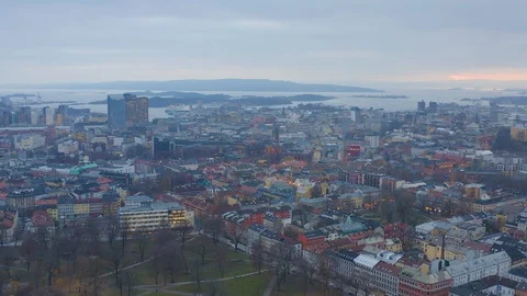 Drone Over Oslo (4K) Stock Footage 128045165