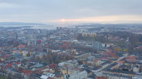 Drone Over Oslo (4K) Stock Footage 128066735