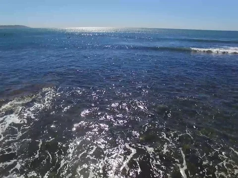 Drone over Pacific Beach Stock Footage 72574183