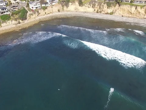 Drone over Pacific Beach Stock Footage 72574244