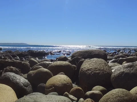 Drone over Pacific Beach Stock Footage 72574266