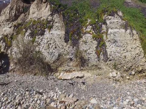 Drone over Pacific Beach Stock Footage 72574283