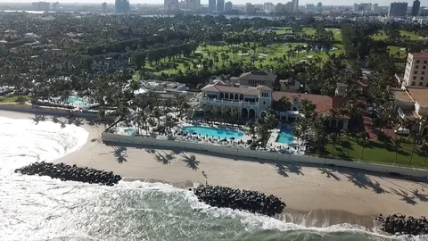 DRONE OVER PALM BEACH Stock Footage 90133434