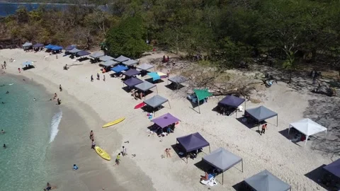 Drone over Playa Conchal in Costa Rica Stock Footage 260846120