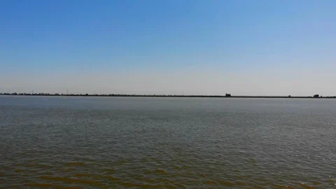 Drone over River close to water Stock Footage 127685287