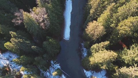 Drone Over River in Fall - 2 Stock Footage 297159389