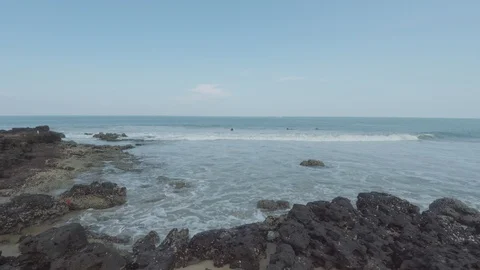 Drone over Rocky Beach 스톡 동영상 86724760