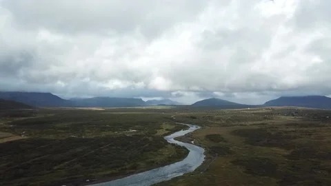 Drone over a running river Stock Footage 154653481