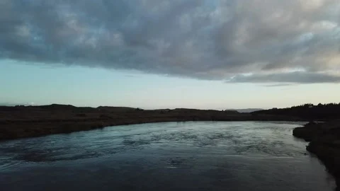 Drone over a running river Stock Footage 154653617