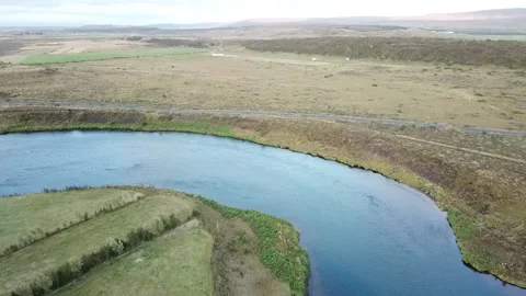 Drone over a running river Stock Footage 154653655