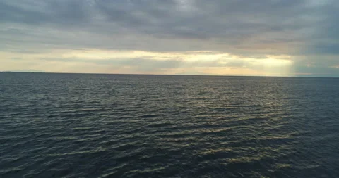Drone over sea at sunset Stock Footage 239217445