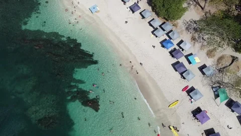Drone over the shore of Playa Conchal in Costa Rica Stock Footage 260846126