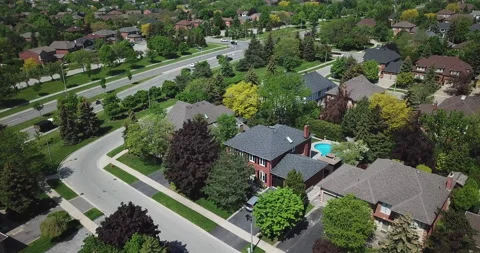 Drone Over Suburbs Stock Footage 141982334