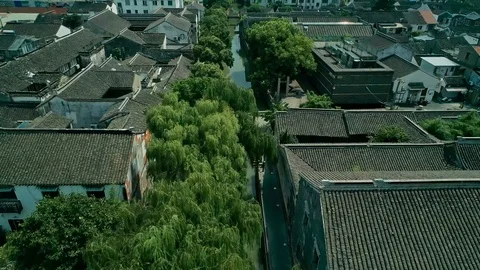 Drone Over Suzhou Rooftops in China Stock-Footage 103144005