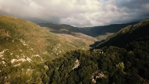 Drone over Taygetos Mountain Stock Footage 87533181